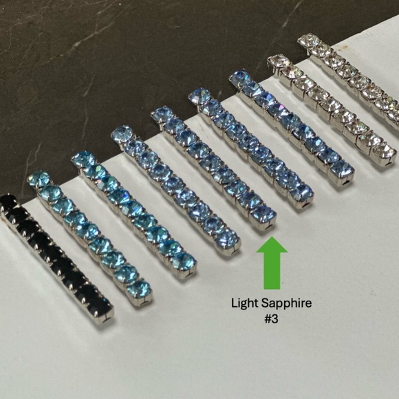 Danny Pollak Light Sapphire Swarovski Crystal Bobby Pin (#3) - approx. 2.5 in. - Picture 1 of 10